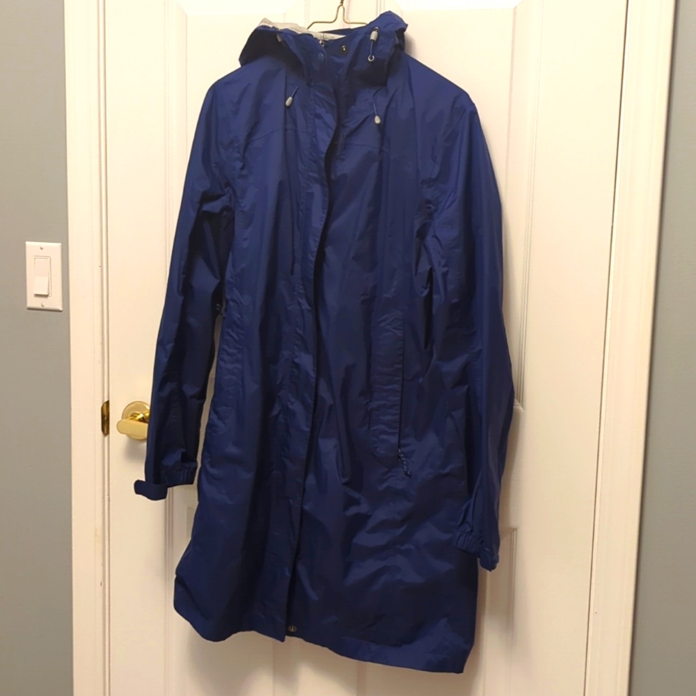 LL Bean Blue long rain coat